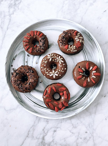 GF PEANUT BUTTER CHOCOLATE DONUTS