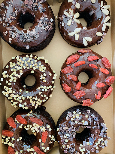 GF PEANUT BUTTER CHOCOLATE DONUTS